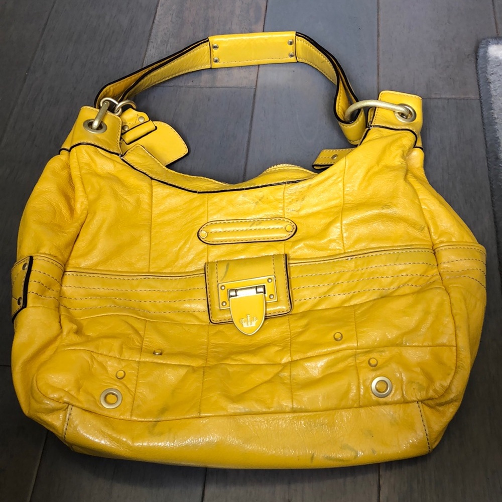 Juicy Couture hobo purse—leather. Yellow.